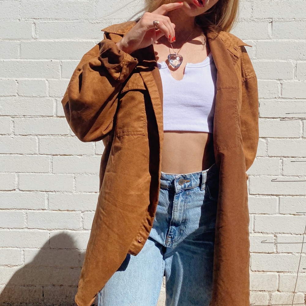 Montage Collection Brown button up over shirt!